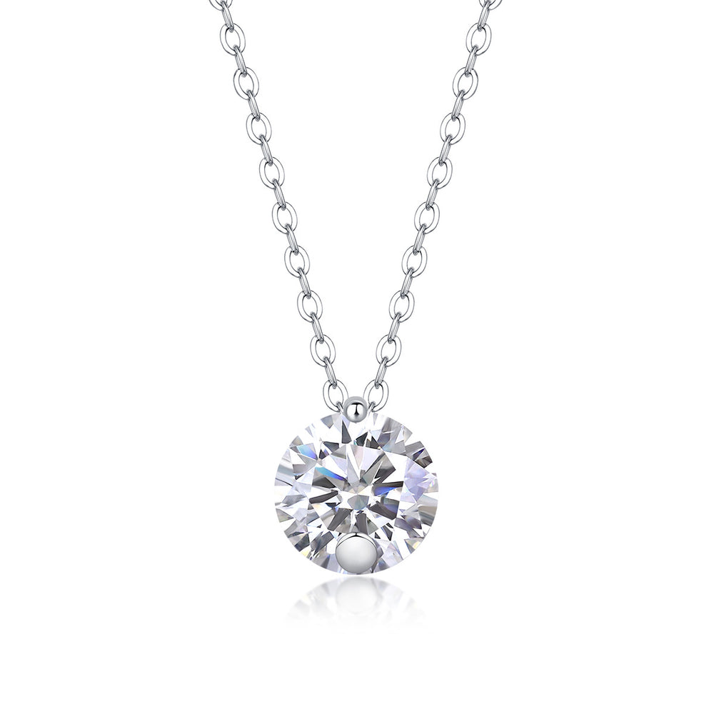Moissanite Pendant Necklace – GRA Certified Birthday Gift Necklace in S925 Silver