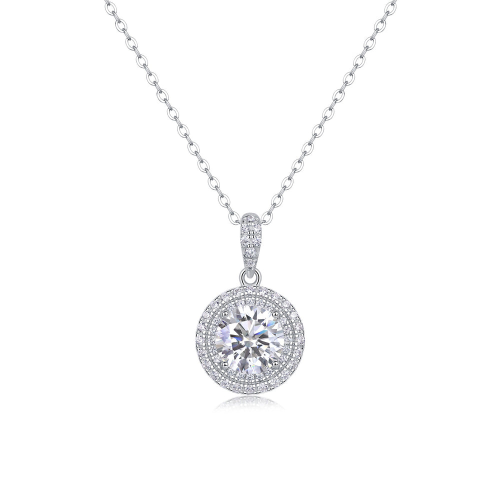 Moissanite Pendant Necklace – GRA Certified Birthday Gift Necklace in S925 Silver