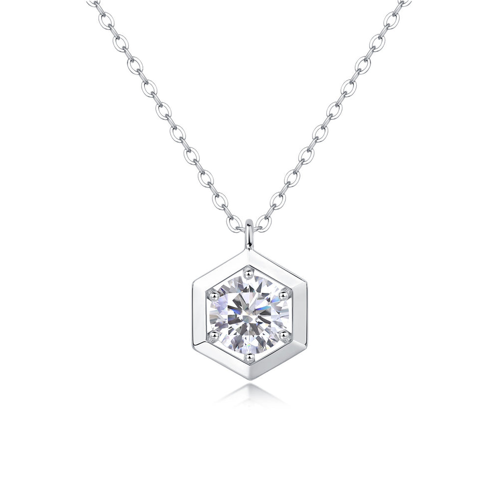 Moissanite Pendant Necklace – GRA Certified Birthday Gift Necklace in S925 Silver