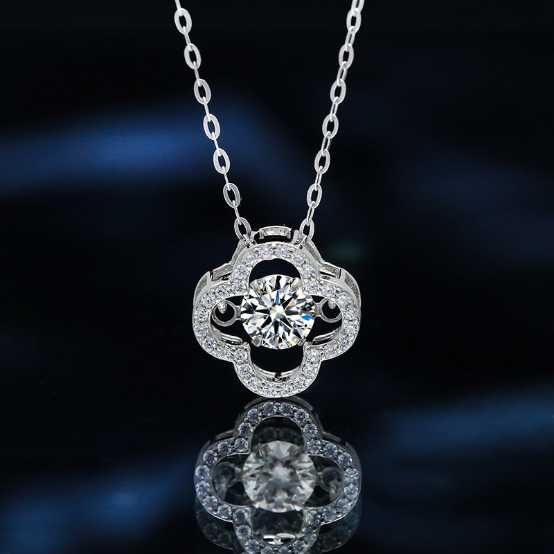 Lucky Clover Moissanite Necklace – Meaningful Gift Necklace in S925 Silver