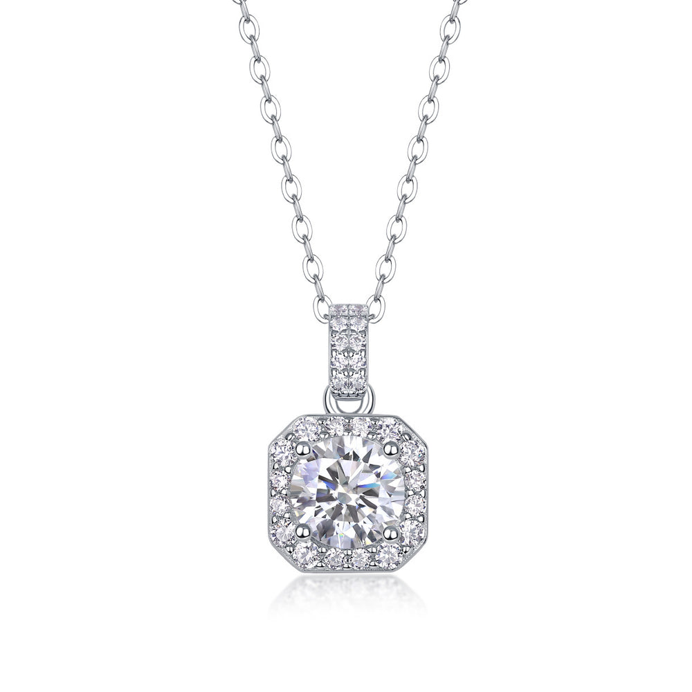 Moissanite Pendant Necklace – GRA Certified Birthday Gift Necklace in S925 Silver