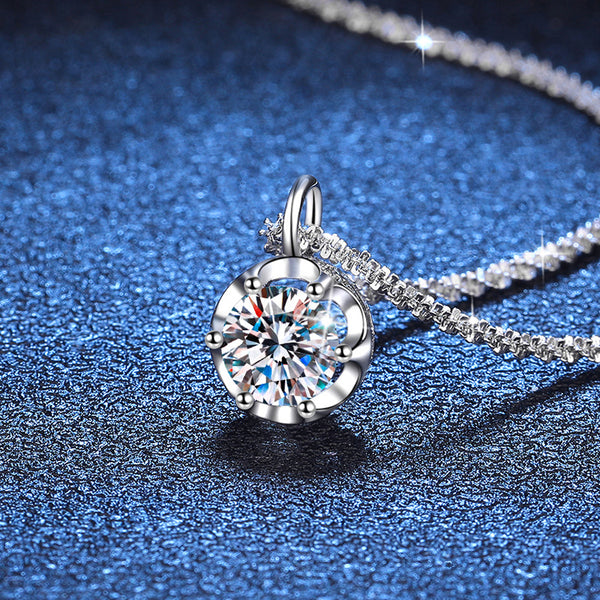 Moissanite Crown Necklace – Luxury Wedding Anniversary Gift in S925 Silver