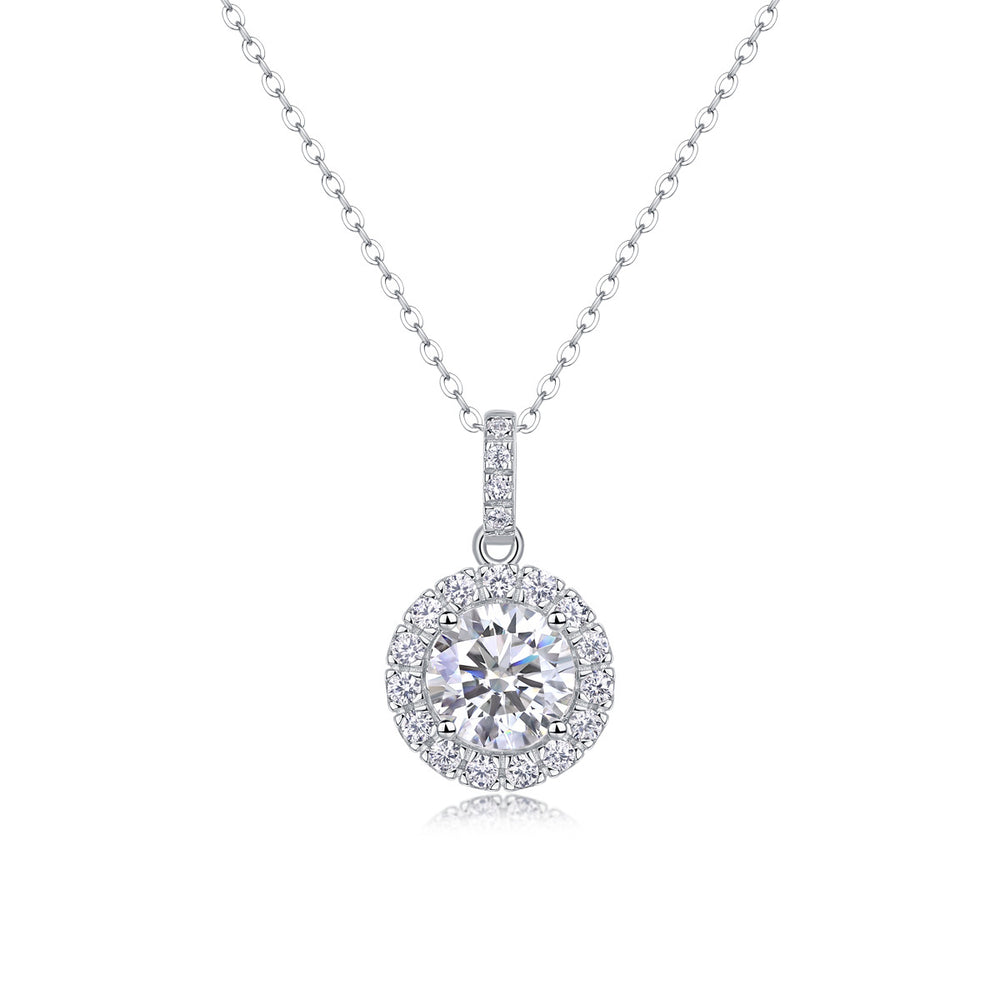 Moissanite Pendant Necklace – GRA Certified Birthday Gift Necklace in S925 Silver