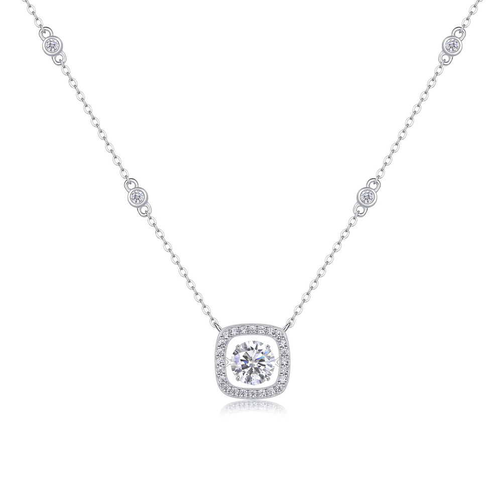 Moissanite Pendant Necklace – GRA Certified Birthday Gift Necklace in S925 Silver
