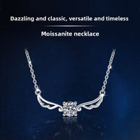 Angel Wings Moissanite Silver Necklace