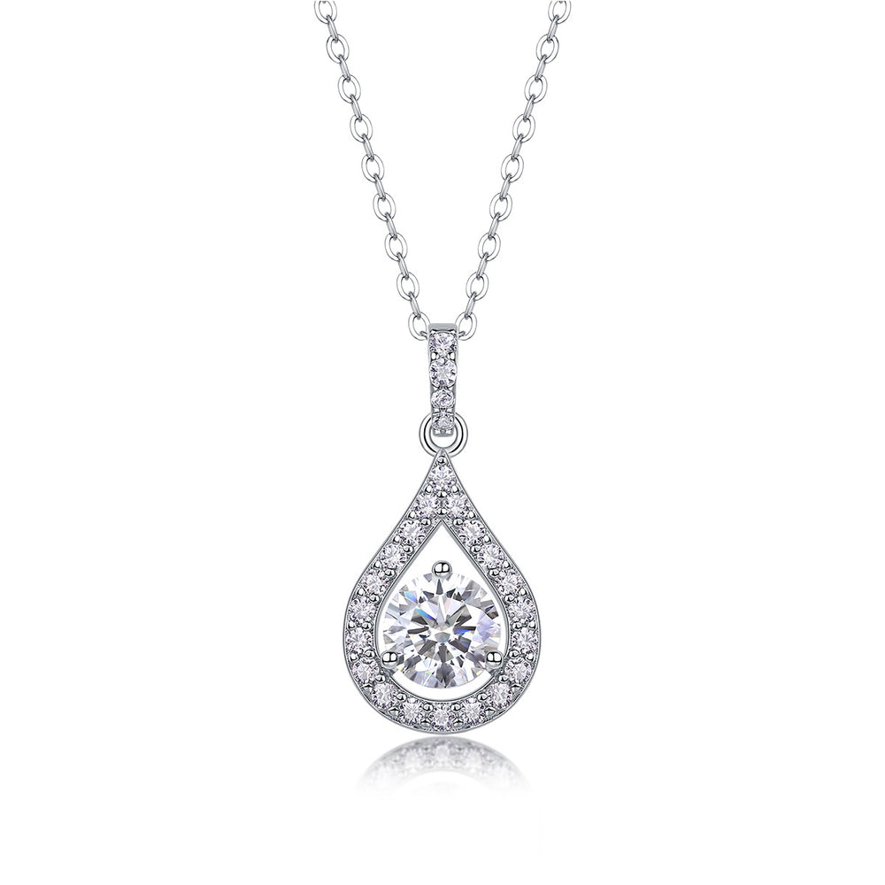 Moissanite Pendant Necklace – GRA Certified Birthday Gift Necklace in S925 Silver