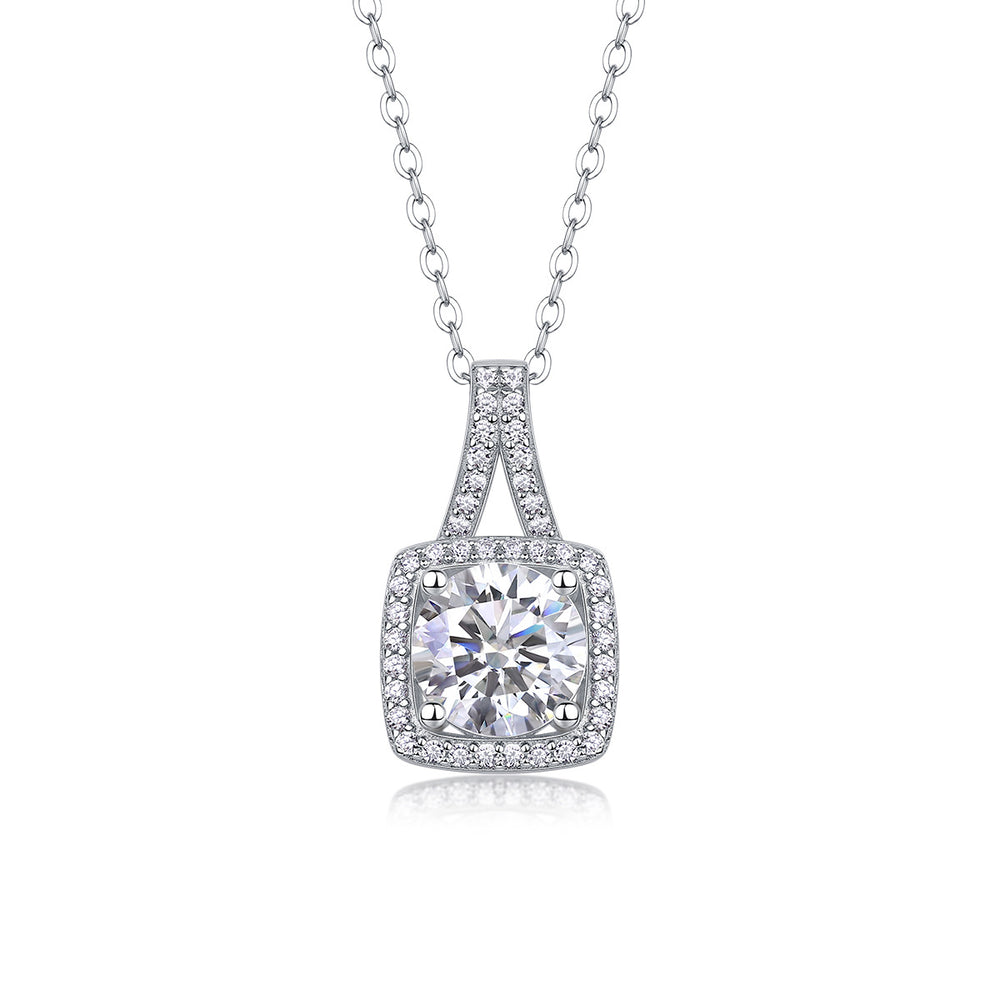 Moissanite Pendant Necklace – GRA Certified Birthday Gift Necklace in S925 Silver