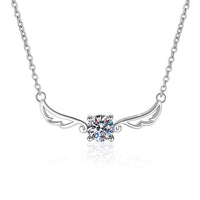 Angel Wings Moissanite Silver Necklace