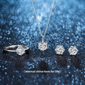 Moissanite Jewelry Gift Set – Engagement Necklace, Ring & Earrings in S925 Silver