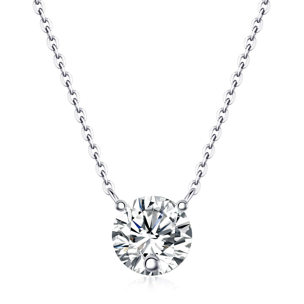 Moissanite Pendant Necklace – GRA Certified Birthday Gift Necklace in S925 Silver