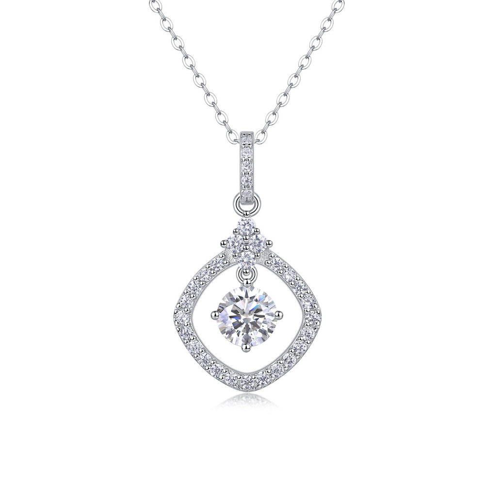 Moissanite Pendant Necklace – GRA Certified Birthday Gift Necklace in S925 Silver
