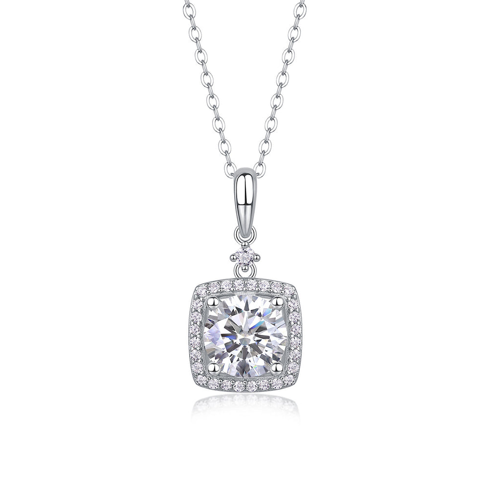 Moissanite Pendant Necklace – GRA Certified Birthday Gift Necklace in S925 Silver