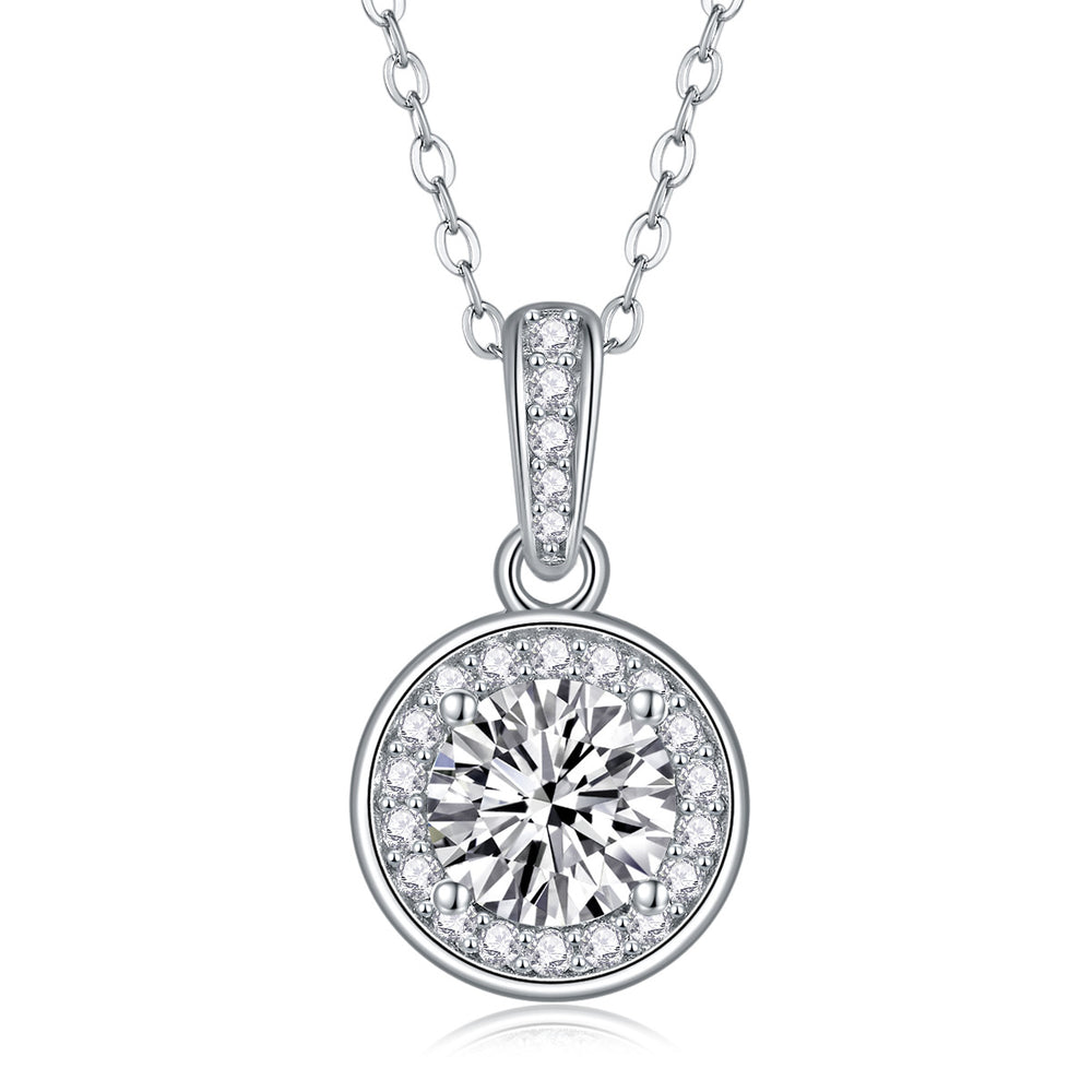 Moissanite Pendant Necklace – GRA Certified Birthday Gift Necklace in S925 Silver